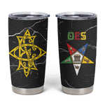 OES Order Of The Eastern Star Tumbler Cup Five Pointed Star Emblem On Black Marble Texture