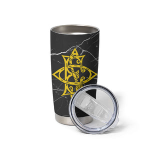 OES Order Of The Eastern Star Tumbler Cup Five Pointed Star Emblem On Black Marble Texture