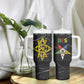 OES Order Of The Eastern Star Tumbler With Handle Five Pointed Star Emblem On Black Marble Texture
