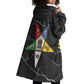 OES Order Of The Eastern Star Wearable Blanket Hoodie Five Pointed Star Emblem On Black Marble Texture