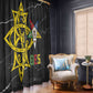 OES Order Of The Eastern Star Window Curtain Five Pointed Star Emblem On Black Marble Texture