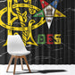 OES Order Of The Eastern Star Window Curtain Five Pointed Star Emblem On Black Marble Texture