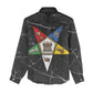 OES Order Of The Eastern Star Women Casual Shirt Five Pointed Star Emblem On Black Marble Texture