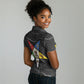 OES Order Of The Eastern Star Women Polo Shirt Five Pointed Star Emblem On Black Marble Texture