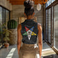OES Order Of The Eastern Star Women Sleeveless Polo Shirt Five Pointed Star Emblem On Black Marble Texture
