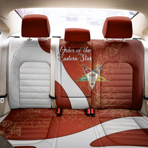 OES Order Of The Eastern Star Back Car Seat Cover Five Pointed Star Emblem With Gold Floral Art
