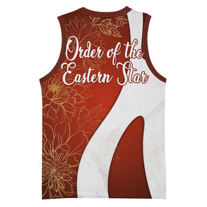 OES Order Of The Eastern Star Basketball Jersey Five Pointed Star Emblem With Gold Floral Art