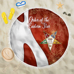 OES Order Of The Eastern Star Beach Blanket Five Pointed Star Emblem With Gold Floral Art