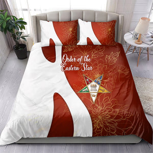 OES Order Of The Eastern Star Bedding Set Five Pointed Star Emblem With Gold Floral Art