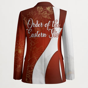 OES Order Of The Eastern Star Blazer Five Pointed Star Emblem With Gold Floral Art