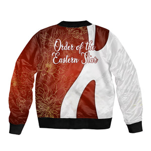 OES Order Of The Eastern Star Bomber Jacket Five Pointed Star Emblem With Gold Floral Art