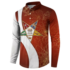OES Order Of The Eastern Star Button Sweatshirt Five Pointed Star Emblem With Gold Floral Art