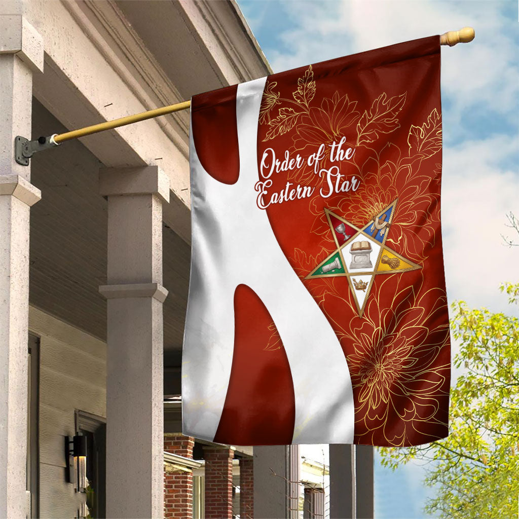 OES Order Of The Eastern Star Garden Flag Five Pointed Star Emblem With Gold Floral Art