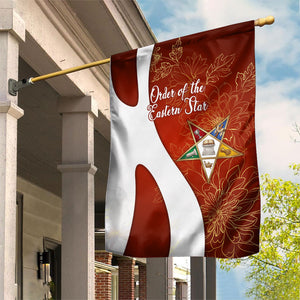 OES Order Of The Eastern Star Garden Flag Five Pointed Star Emblem With Gold Floral Art