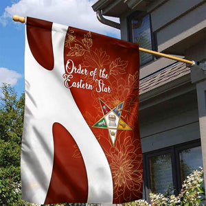 OES Order Of The Eastern Star Garden Flag Five Pointed Star Emblem With Gold Floral Art