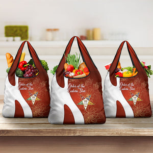 OES Order Of The Eastern Star Grocery Bag Five Pointed Star Emblem With Gold Floral Art