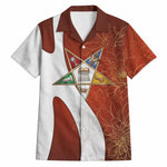 OES Order Of The Eastern Star Hawaiian Shirt Five Pointed Star Emblem With Gold Floral Art
