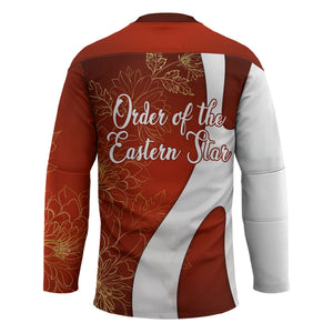 OES Order Of The Eastern Star Hockey Jersey Five Pointed Star Emblem With Gold Floral Art