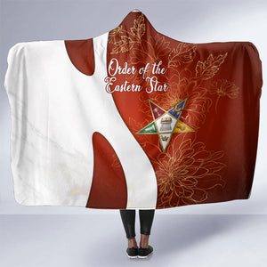OES Order Of The Eastern Star Hooded Blanket Five Pointed Star Emblem With Gold Floral Art