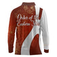 OES Order Of The Eastern Star Long Sleeve Polo Shirt Five Pointed Star Emblem With Gold Floral Art