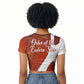 OES Order Of The Eastern Star Raglan Cropped T shirt Five Pointed Star Emblem With Gold Floral Art