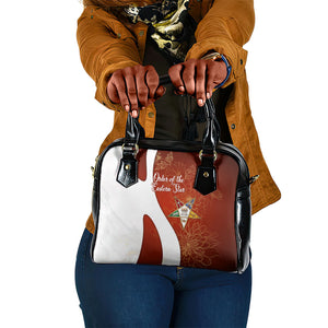 OES Order Of The Eastern Star Shoulder Handbag Five Pointed Star Emblem With Gold Floral Art