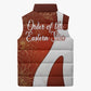 OES Order Of The Eastern Star Sleeveless Puffer Jacket Five Pointed Star Emblem With Gold Floral Art