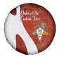 OES Order Of The Eastern Star Spare Tire Cover Five Pointed Star Emblem With Gold Floral Art
