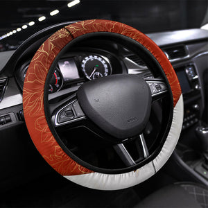 OES Order Of The Eastern Star Steering Wheel Cover Five Pointed Star Emblem With Gold Floral Art