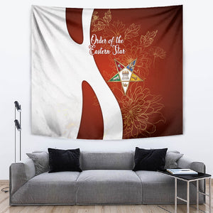 OES Order Of The Eastern Star Tapestry Five Pointed Star Emblem With Gold Floral Art