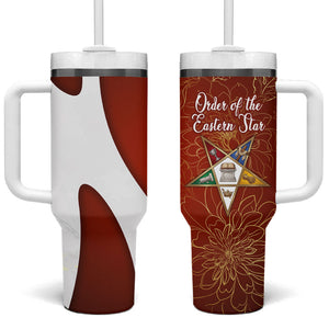OES Order Of The Eastern Star Tumbler With Handle Five Pointed Star Emblem With Gold Floral Art