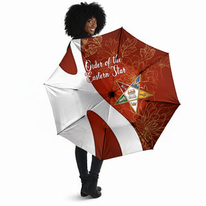 OES Order Of The Eastern Star Umbrella Five Pointed Star Emblem With Gold Floral Art