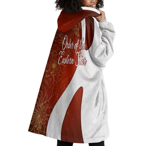 OES Order Of The Eastern Star Wearable Blanket Hoodie Five Pointed Star Emblem With Gold Floral Art