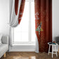 OES Order Of The Eastern Star Window Curtain Five Pointed Star Emblem With Gold Floral Art
