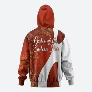 OES Order Of The Eastern Star Zip Hoodie Five Pointed Star Emblem With Gold Floral Art