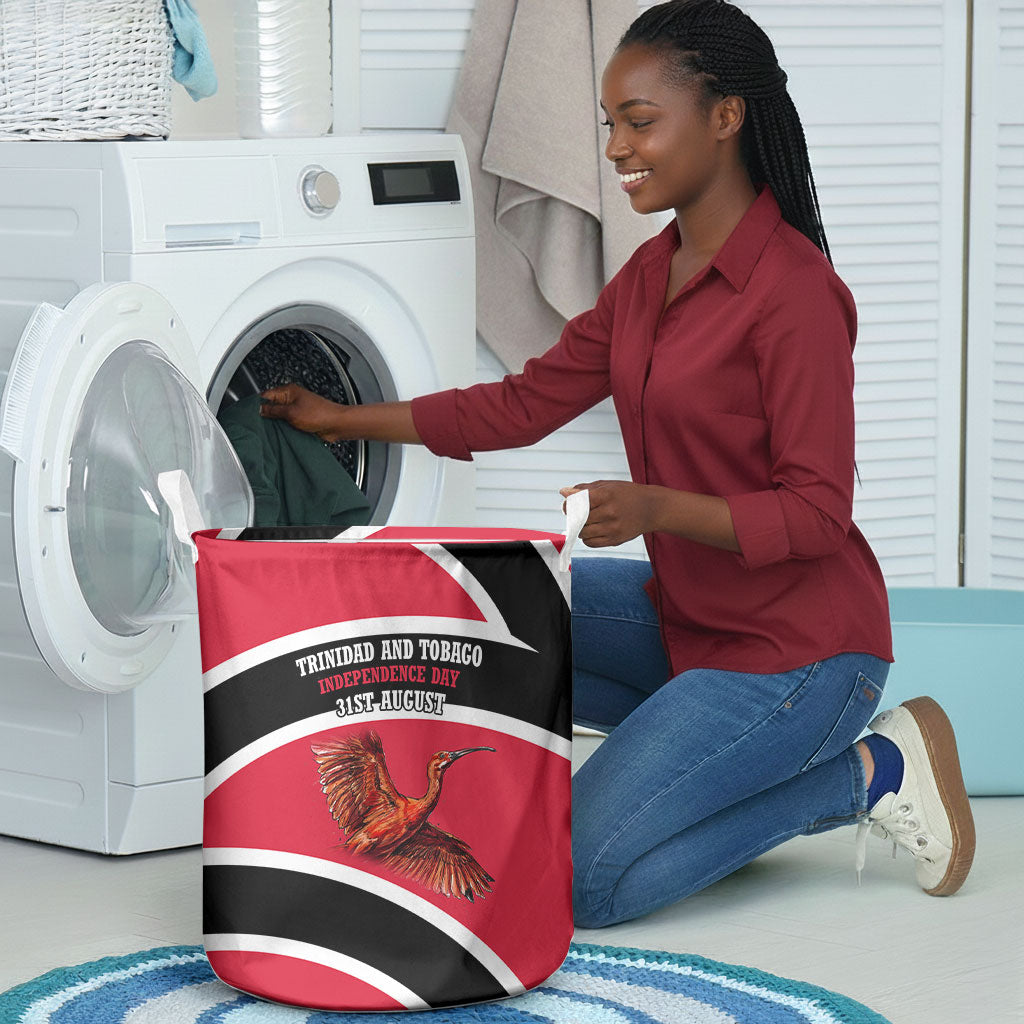 Trinidad And Tobago Independence Day Scarlet Ibis Laundry Basket Steelpan Heritage National Flag