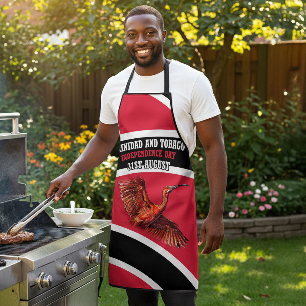 Trinidad And Tobago Independence Day Scarlet Ibis Apron Steelpan Heritage National Flag