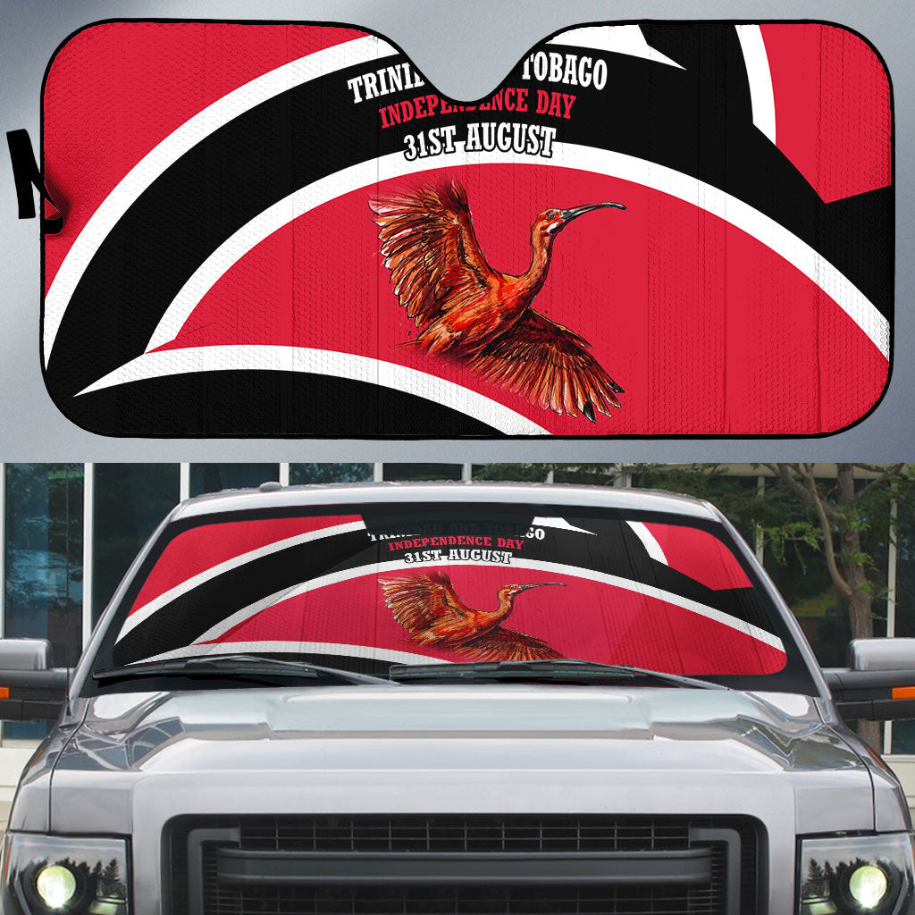 Trinidad And Tobago Independence Day Scarlet Ibis Auto Sun Shade Steelpan Heritage National Flag