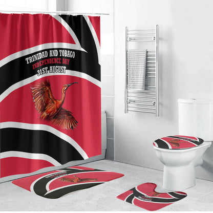 Trinidad And Tobago Independence Day Scarlet Ibis Bathroom Set Steelpan Heritage National Flag