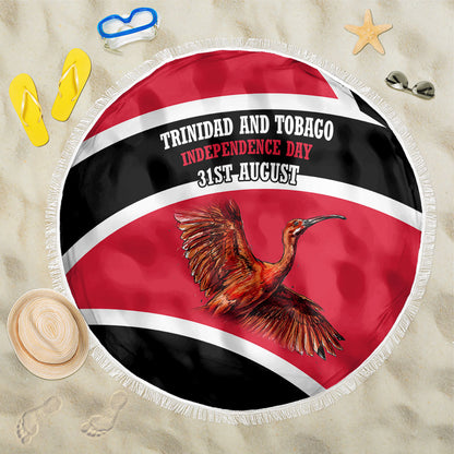 Trinidad And Tobago Independence Day Scarlet Ibis Beach Blanket Steelpan Heritage National Flag
