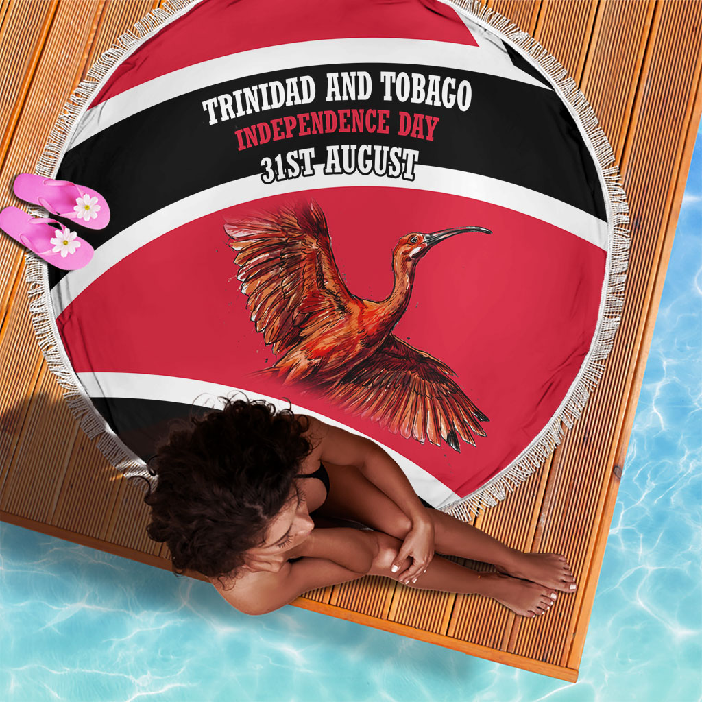 Trinidad And Tobago Independence Day Scarlet Ibis Beach Blanket Steelpan Heritage National Flag