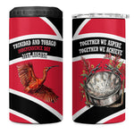 Trinidad And Tobago Independence Day Scarlet Ibis 4 in 1 Can Cooler Tumbler Steelpan Heritage National Flag