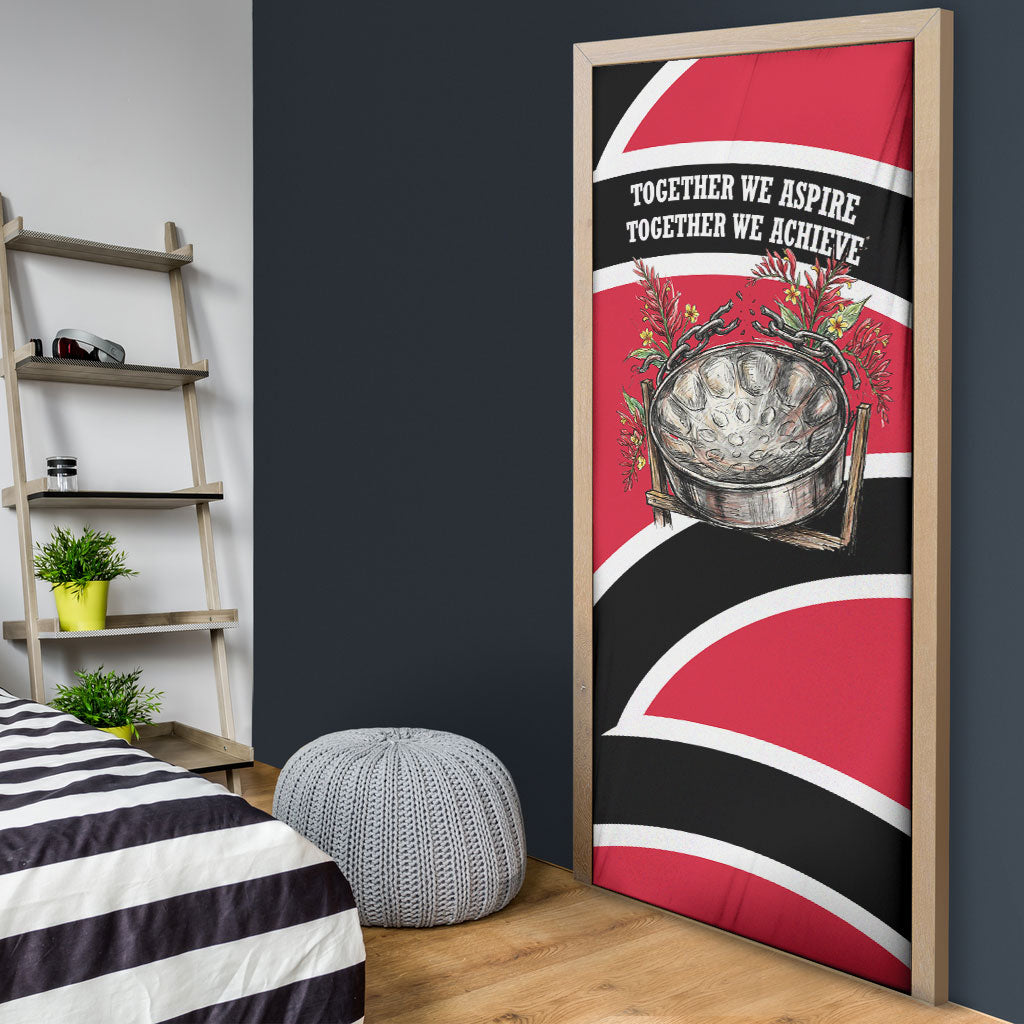 Trinidad And Tobago Independence Day Scarlet Ibis Door Cover Steelpan Heritage National Flag