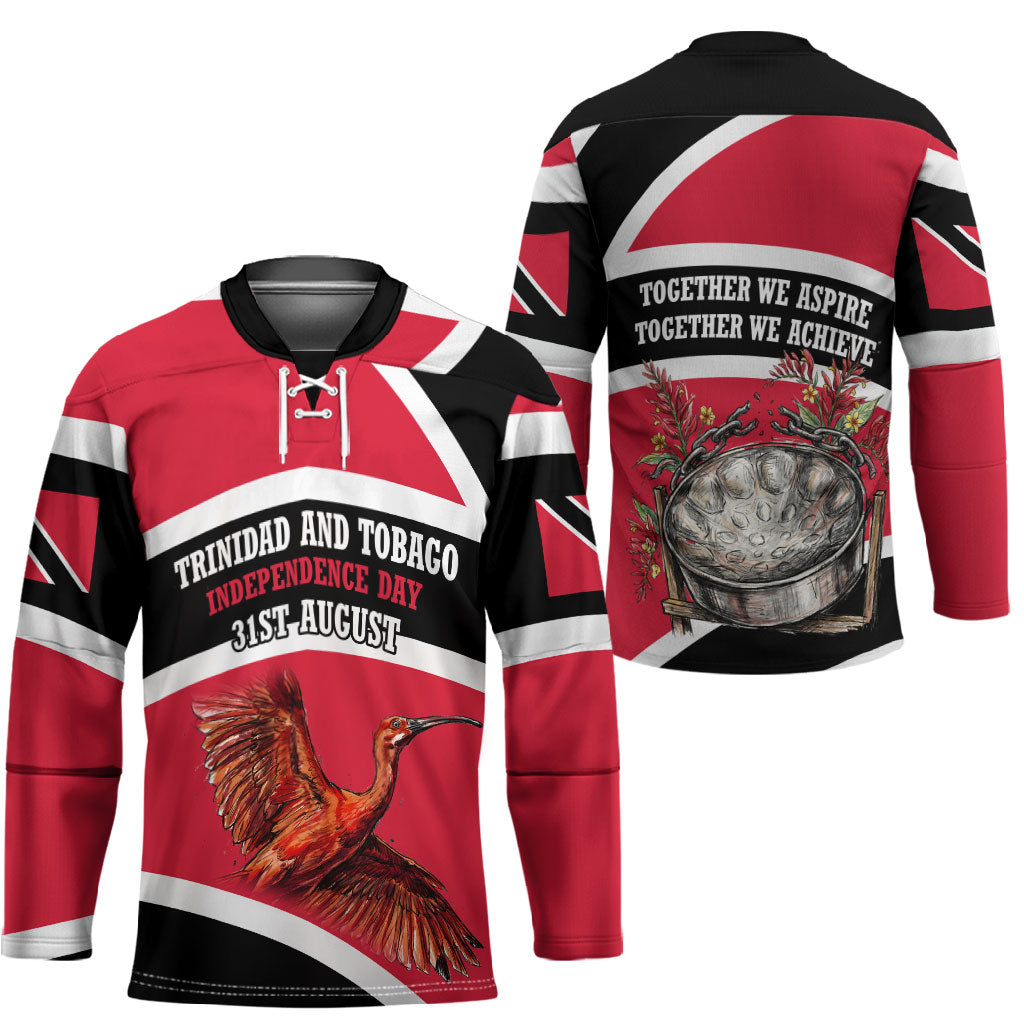 Trinidad And Tobago Independence Day Scarlet Ibis Hockey Jersey Steelpan Heritage National Flag
