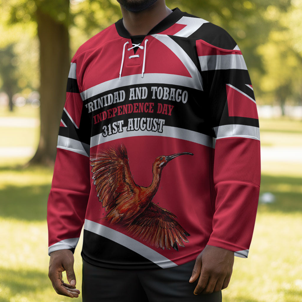 Trinidad And Tobago Independence Day Scarlet Ibis Hockey Jersey Steelpan Heritage National Flag