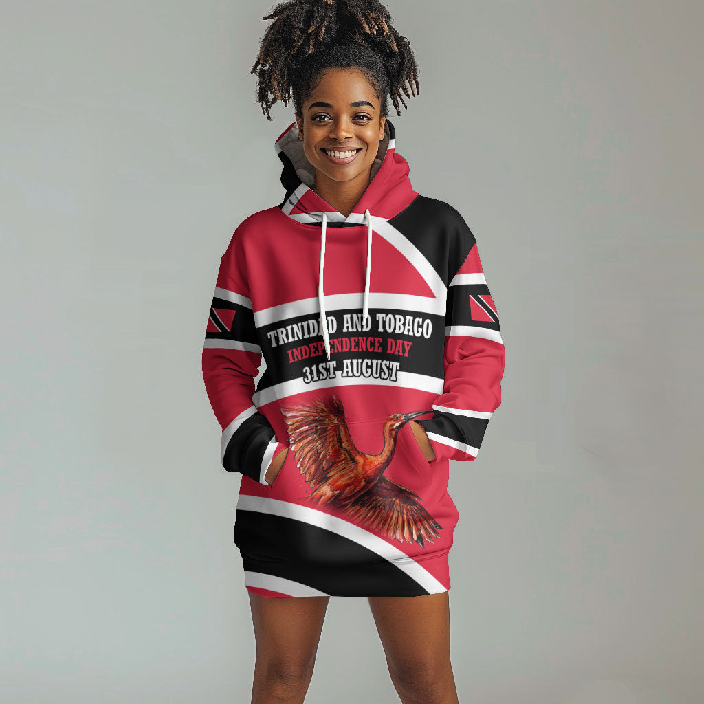 Trinidad And Tobago Independence Day Scarlet Ibis Hoodie Dress Steelpan Heritage National Flag