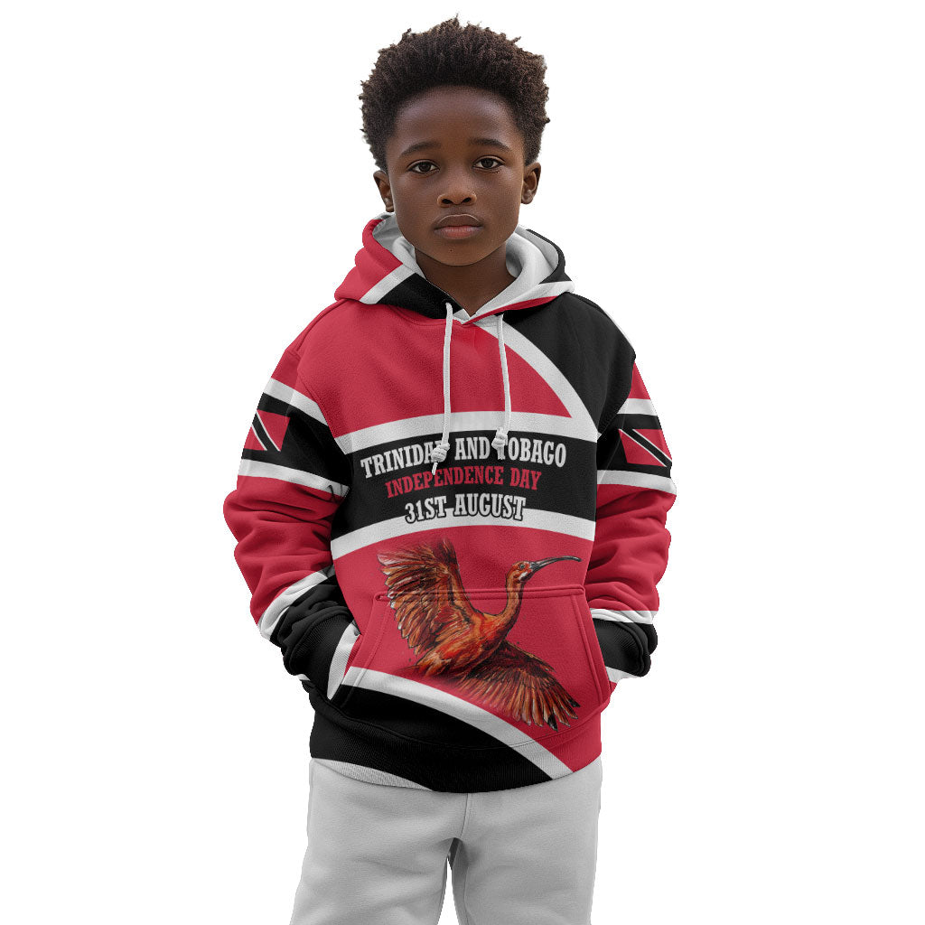 Trinidad And Tobago Independence Day Scarlet Ibis Kid Hoodie Steelpan Heritage National Flag