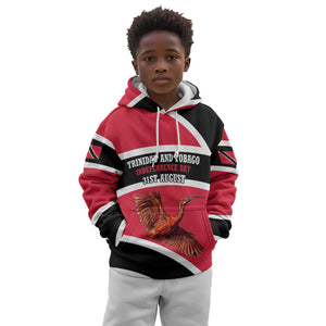 Trinidad And Tobago Independence Day Scarlet Ibis Kid Hoodie Steelpan Heritage National Flag