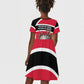 Trinidad And Tobago Independence Day Scarlet Ibis Kid Short Sleeve Dress Steelpan Heritage National Flag