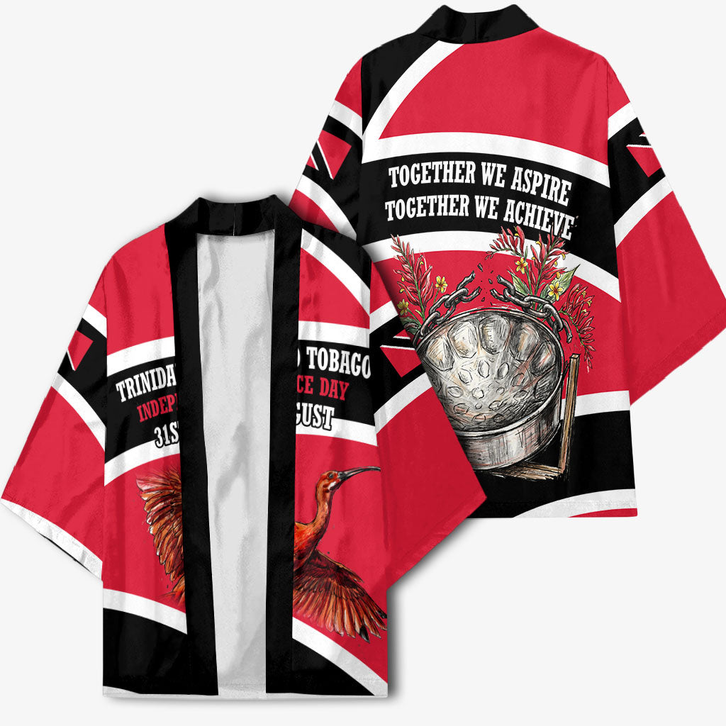 Trinidad And Tobago Independence Day Scarlet Ibis Kimono Steelpan Heritage National Flag